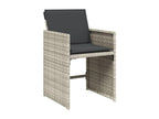 11-piece garden dining set with grey poly rattan cushions