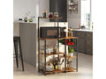 Meubiana XL industrial style kitchen from the Meubiana collection, black metal structure and wooden shelves.