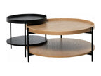 Meubiana Modern Round Coffee Table - Black - 80cm Diameter