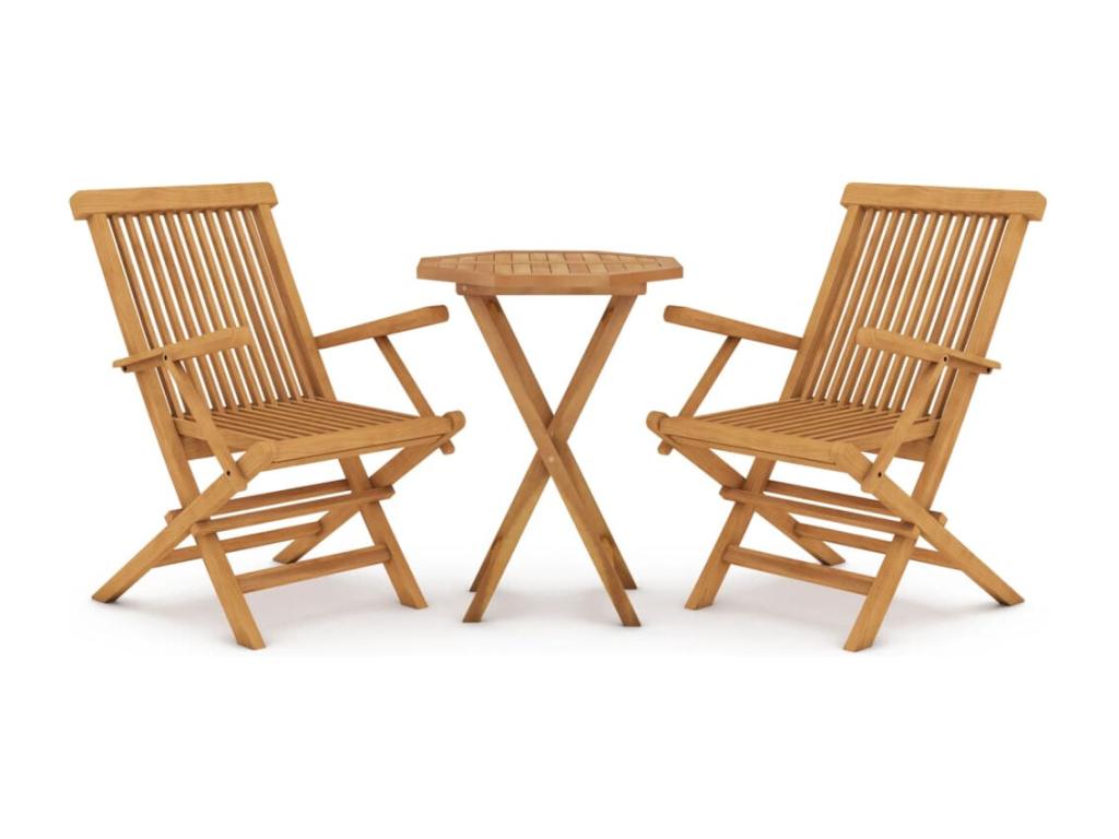 3-piece garden dining set Solid teak wood
