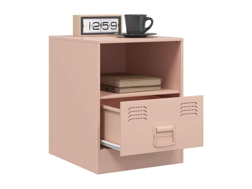 2-piece bedside tables, pink, 34.5x39x44 cm, steel