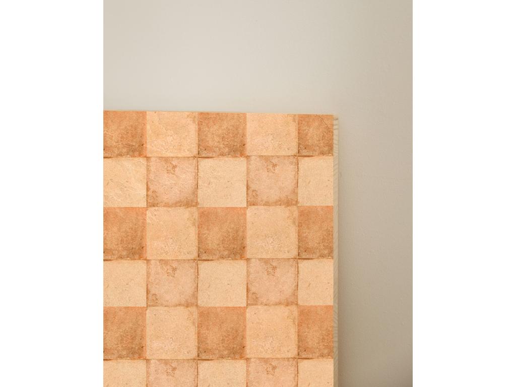 Natural pine wood headboard with print, 180x80cm - Meubiana