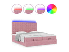 Ottoman bed frame with pink velvet mattress 200x200 cm