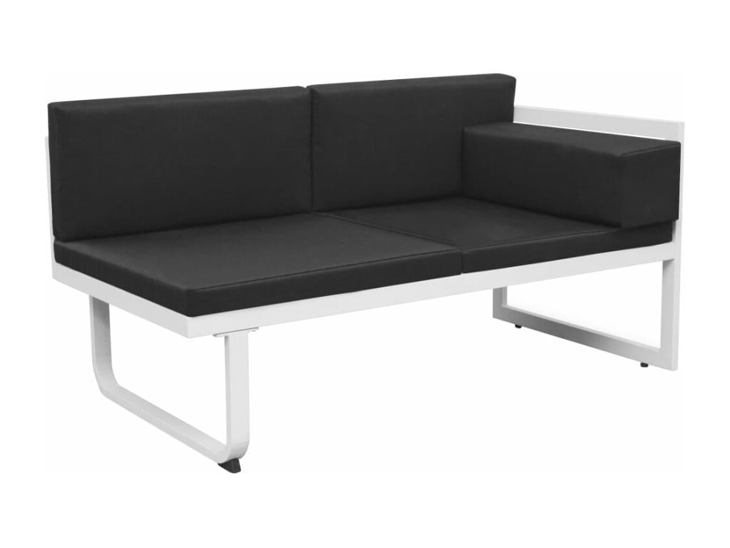 5-piece garden furniture set, Textilene, Aluminum, Black