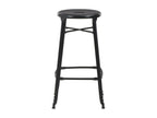 Set of 4 black steel bar stools