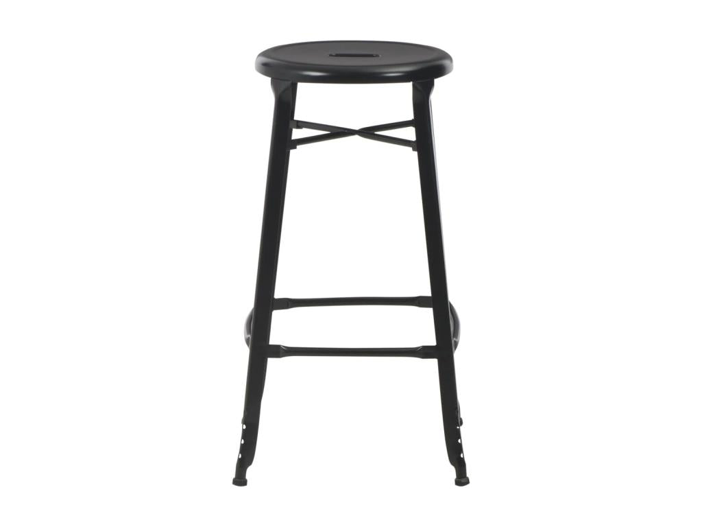 Set of 4 black steel bar stools