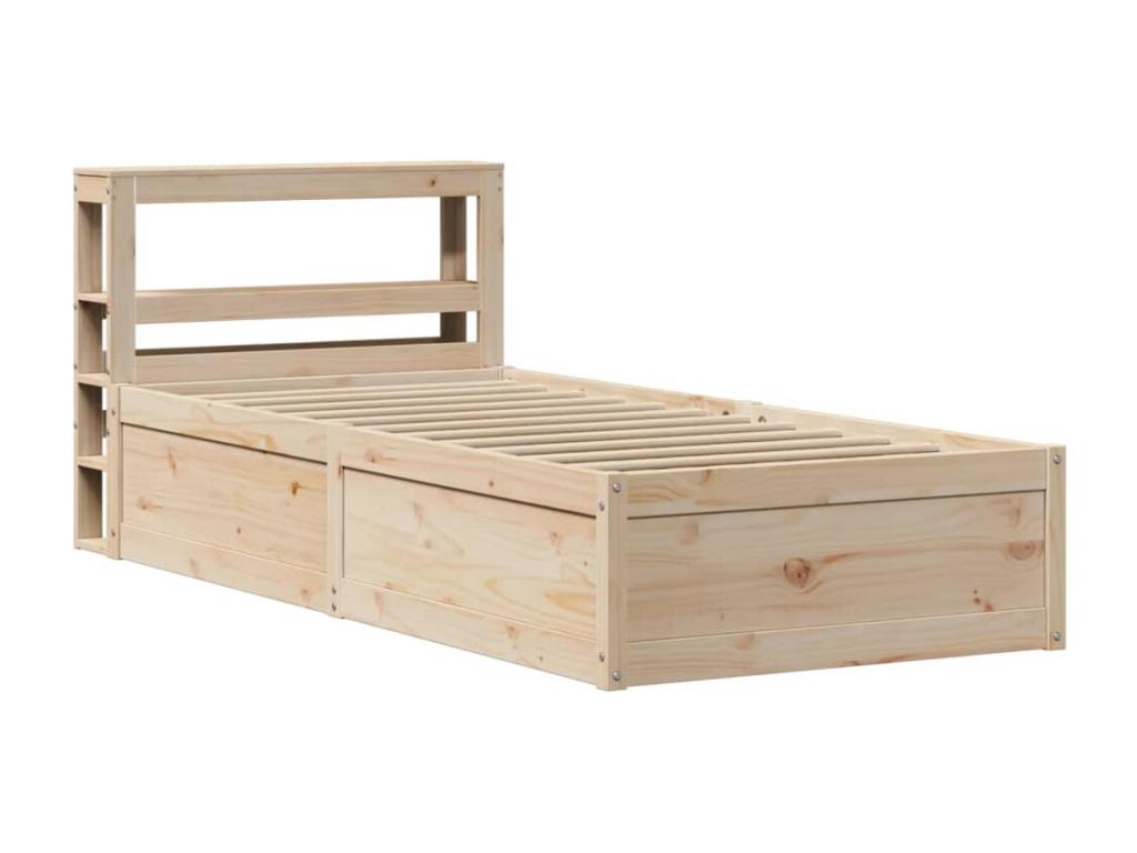 Bed frame with headboard 90x200 cm solid pine wood