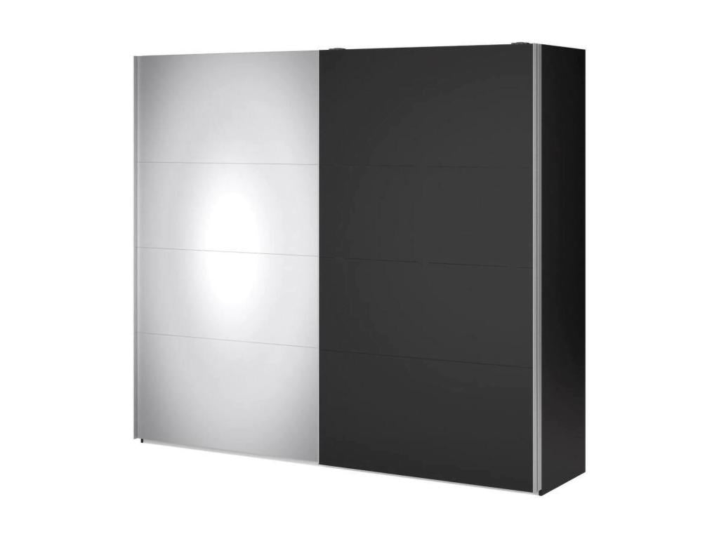 Meubiana 2-Door Wardrobe, Bedroom Furniture, Walk-in Closet, Clothes Storage, 250x60 h219 cm, Black