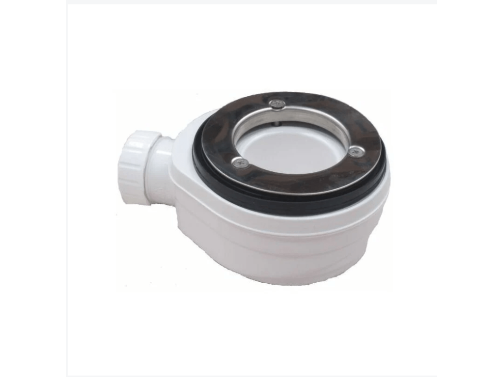 Shower tray 65x180 cm Meubiana Extra Thin White Meubiana RAL 1013 in Synthetic Resin and Marble Powder with Free-Mounting Drain