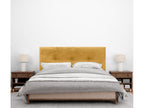 Meubiana Plain Corduroy Headboard with Buttons 150x105 with Bed Legs 150/160 - Mustard