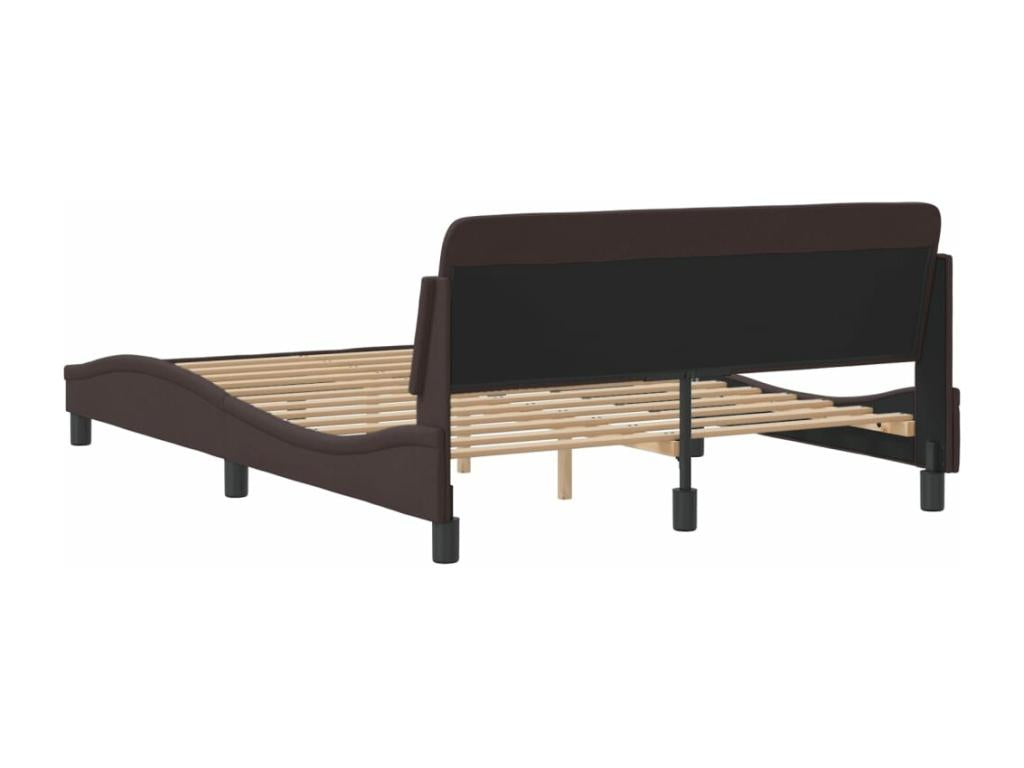 Bed frame with headboard, dark brown, 120x200 cm, fabric