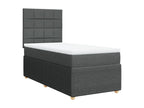 Meubiana bed base with mattress, dark grey, 90x200 cm, fabric