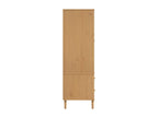 Meubiana wardrobe, brown rattan-look, solid pine wood