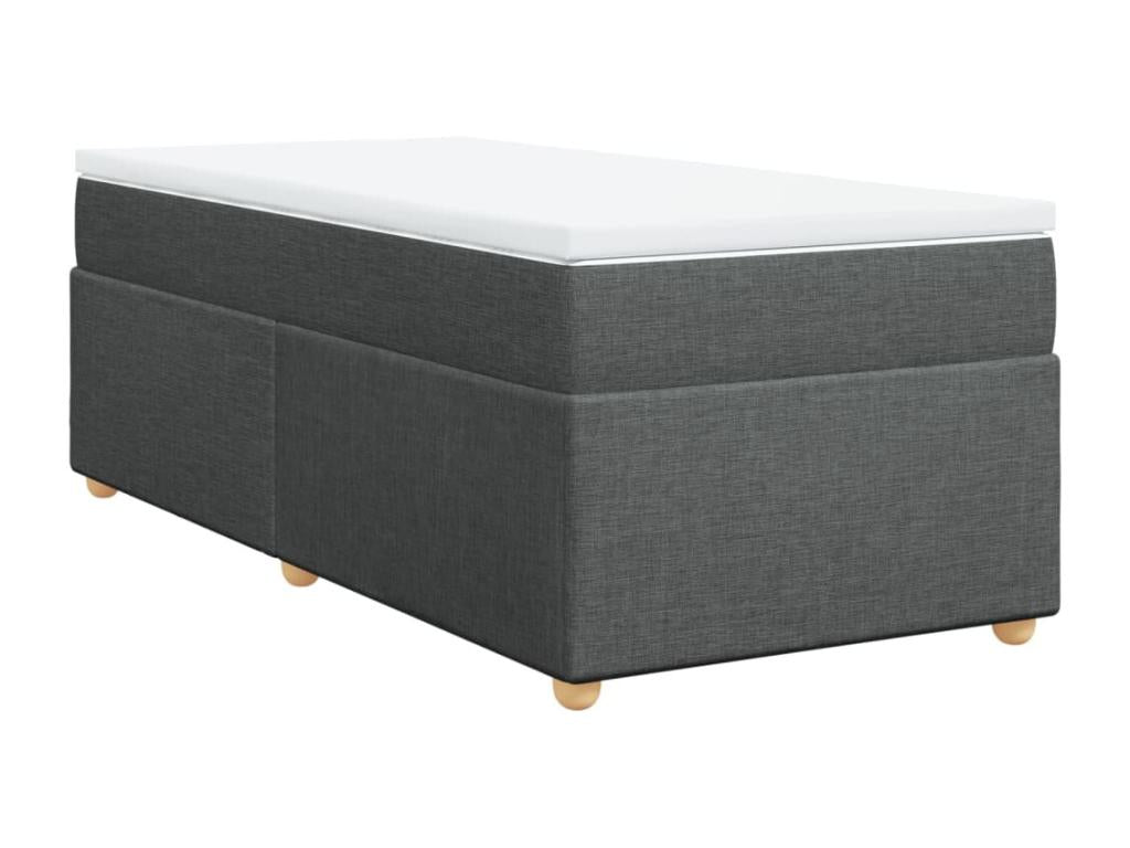 Meubiana bed base with mattress, dark grey, 90x200 cm, fabric