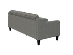Meubiana - 3-seater sofa with chaise longue in grey fabric