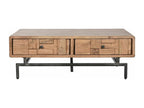 Coffee table/living room table in natural wood and black metal - length 115 x depth 70 x height 40 cm