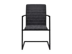 Cantilever dining chairs, set of 4, black faux leather