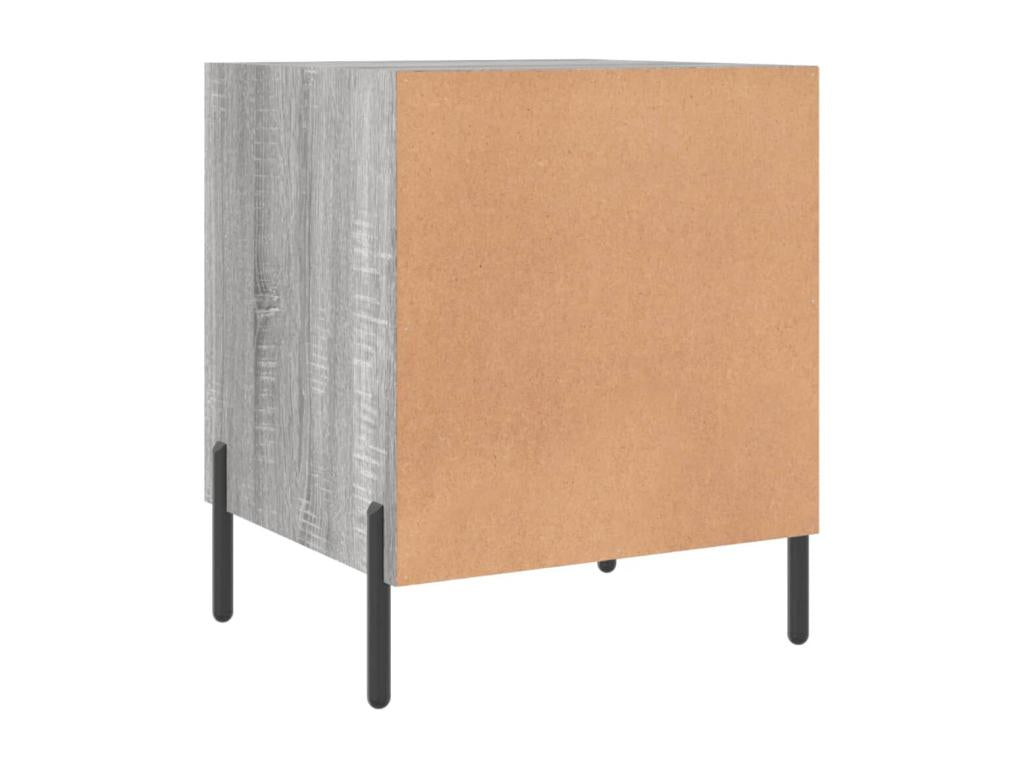 Homzora bedside tables, 2 pcs, grey, 40x40x50cm, engineered wood