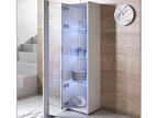 Meubiana V5 White Display Cabinet for Living Room/Dining Room with LED Lighting, 40x29x167cm