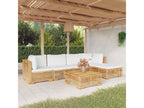6-piece garden furniture set with cushions. Solid teak wood.