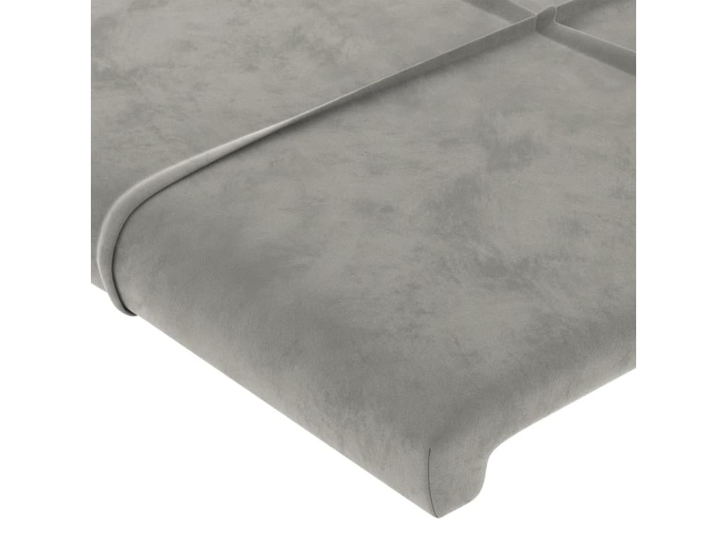 2-piece headboard set, light grey, 80x5x78/88 cm, velvet