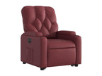 Electric reclining armchair, burgundy red faux leather