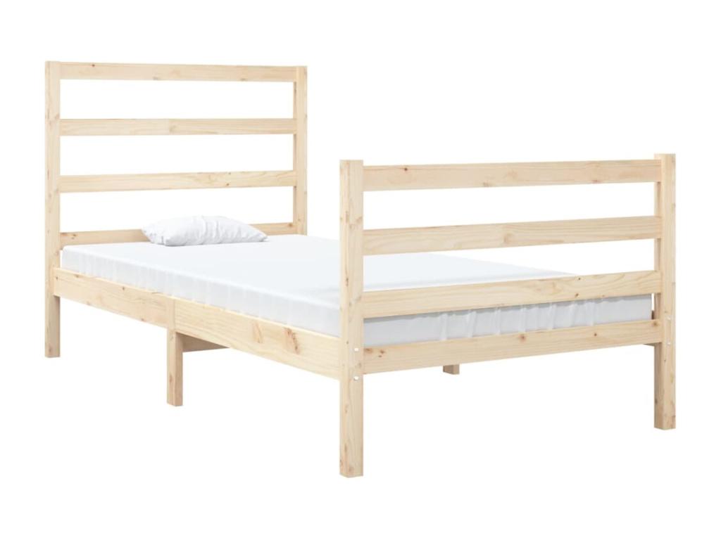 Bed frame Solid pine wood 90x190 cm Single