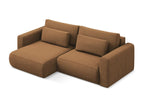 2.5-seater left-hand corner sofa bed in textured fabric - Dark Meubiana - Meubiana