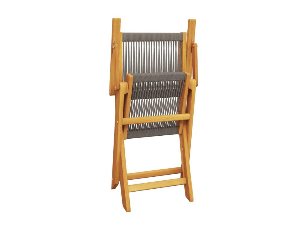 Meubiana 3-piece set, grey polypropylene and solid wood