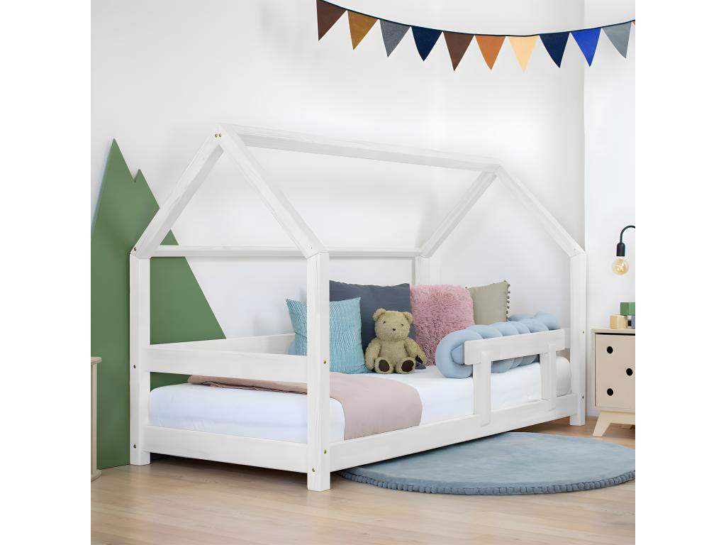 Meubiana 80x180 Cabin Bed with Guardrail - White