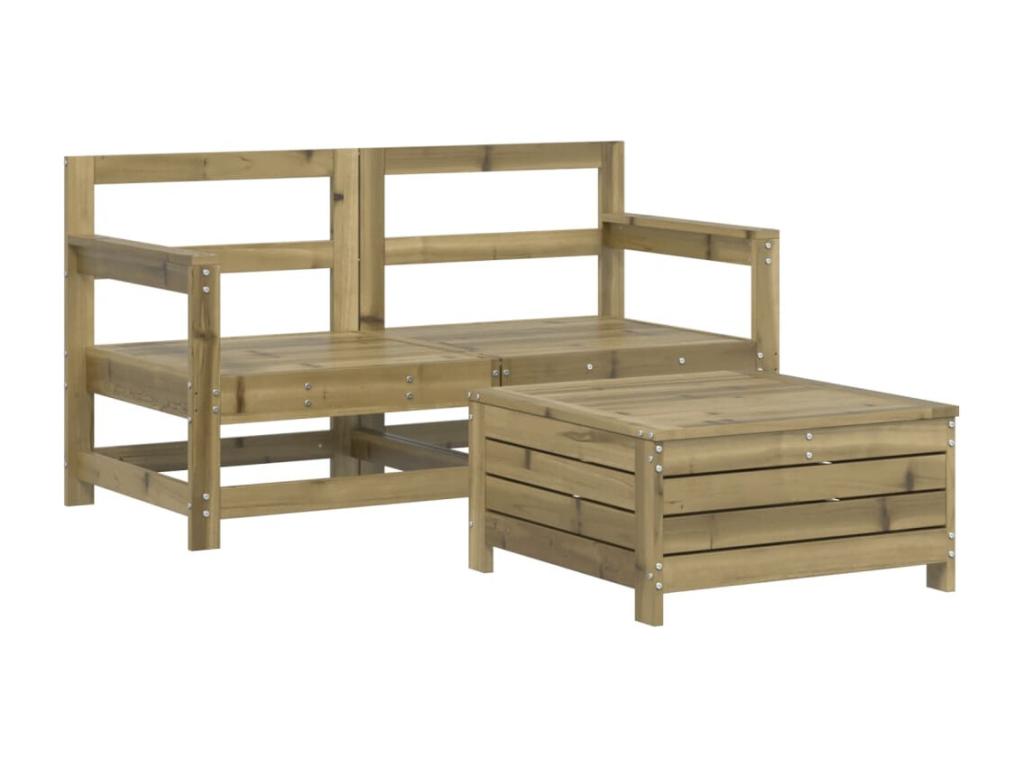 3-piece garden furniture set made of impregnated pine wood