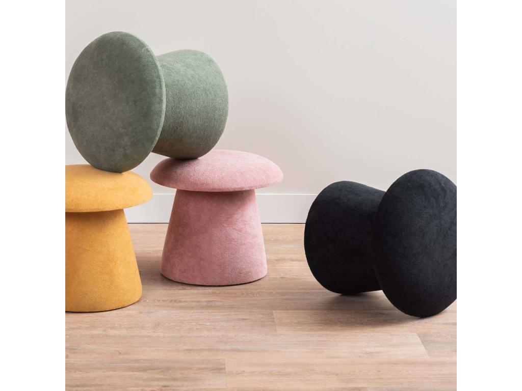 Mushroom velvet pouf