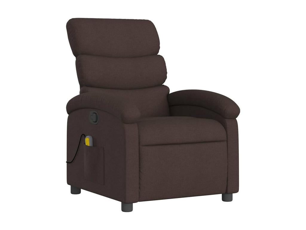 Dark Brown Fabric Reclining Massage Chair