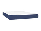 Upholstered bed base with mattress and blue LED lighting, 140x200 cm, fabric