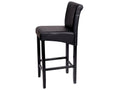 Meubiana-C33 bar stool, matte black with dark faux leather legs
