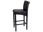Meubiana-C33 bar stool, matte black with dark faux leather legs