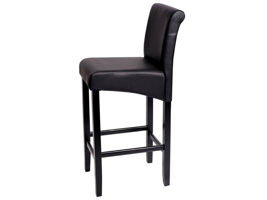 Meubiana-C33 bar stool, matte black with dark faux leather legs