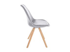 Dining chair - Velvet/Wood - Light Grey - Meubiana