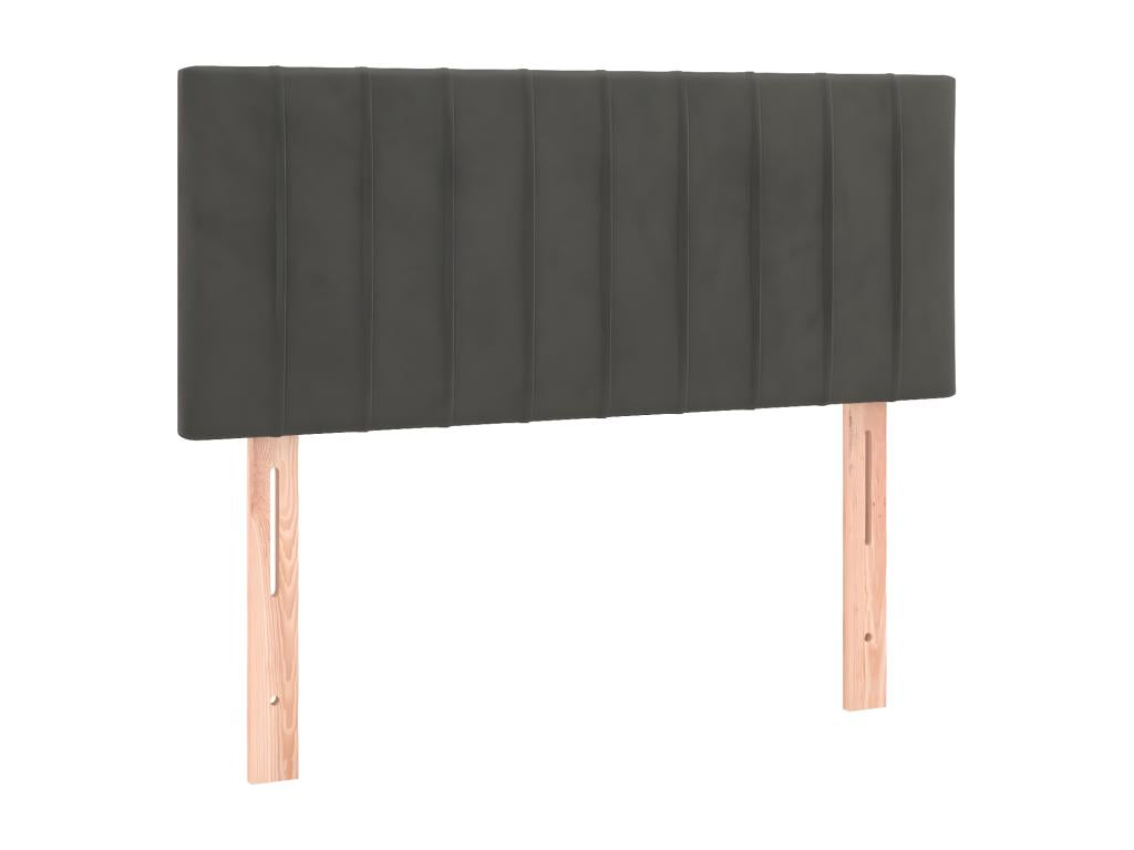 Dark Grey LED Headboard 90x5x78/88 cm Velvet