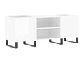 High-gloss white record cabinet, 121x38x48 cm, engineered wood