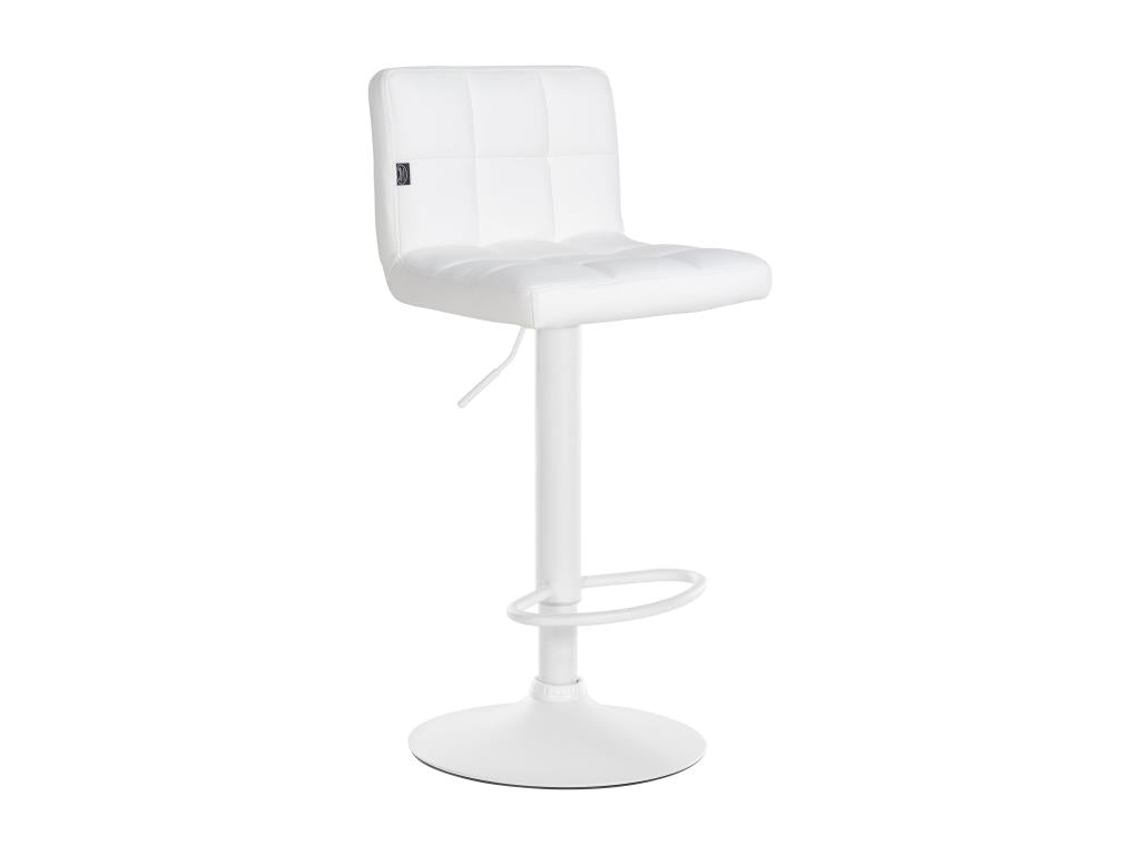 Bar stool - Faux leather / Metal - White - Homzora