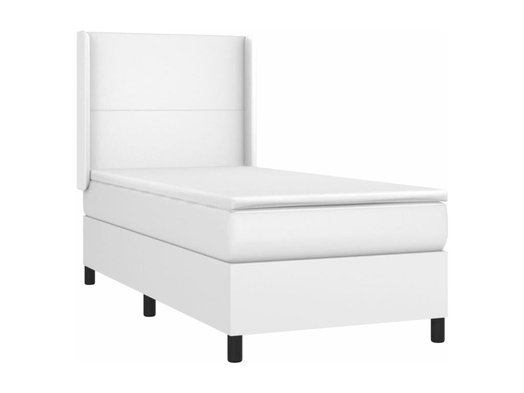 Meubiana bed base with LED light, white, 80x200 cm, faux leather