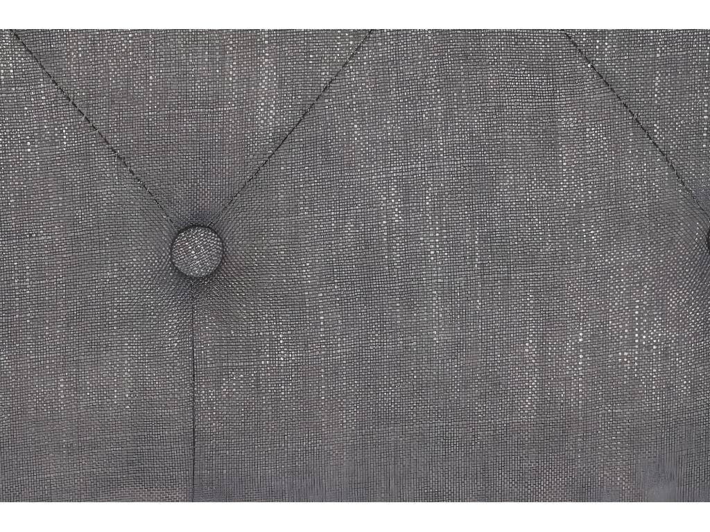 Upholstered headboard in dark grey linen and natural wood - length 160 x depth 10 x height 120 cm