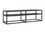 Black TV stand 140x40x40.5 cm Tempered glass