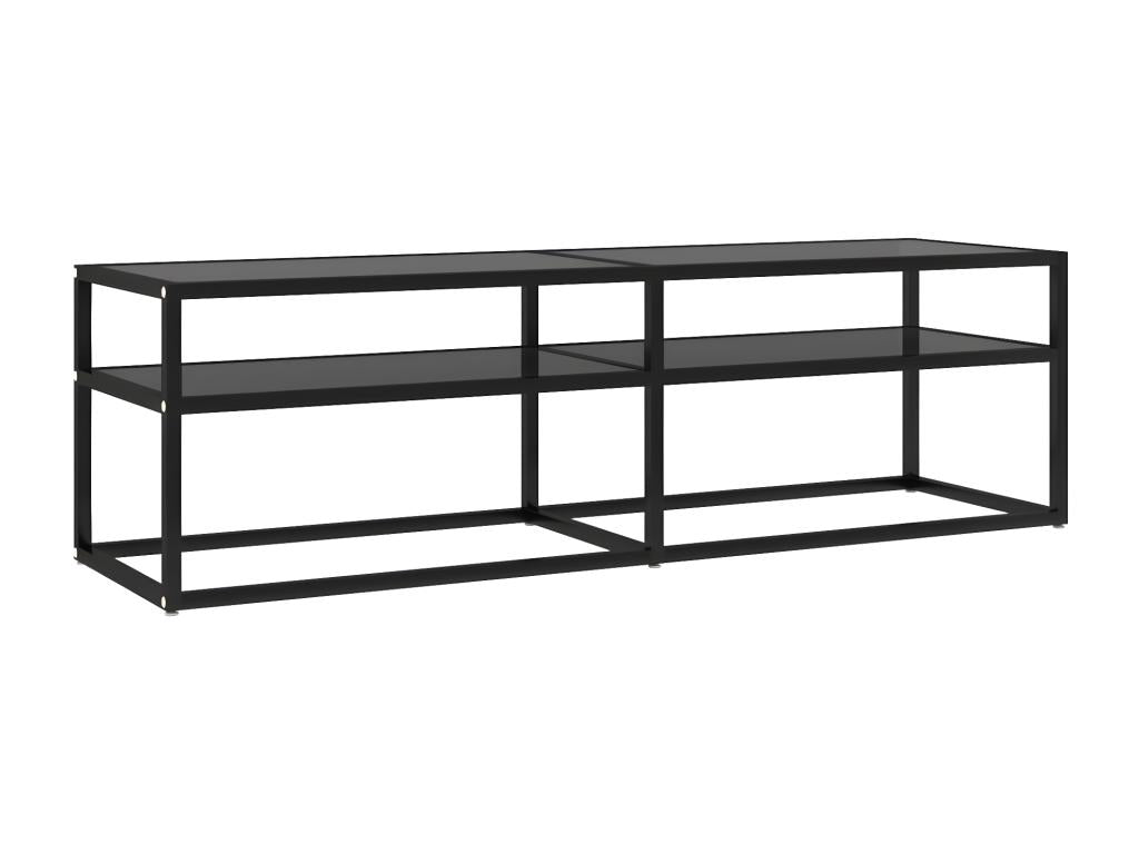 Black TV stand 140x40x40.5 cm Tempered glass