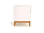 Bedside table with 1 drawer and 1 niche in solid white wood - CH0025
