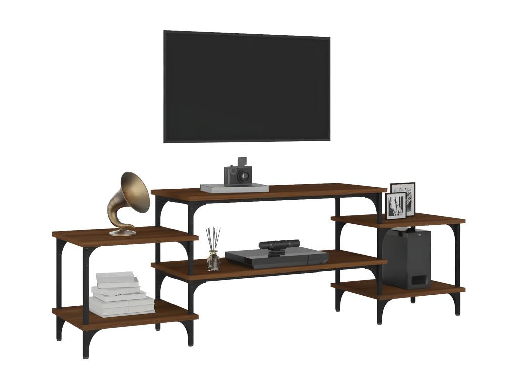Brown oak TV stand, 157x35x52 cm, engineered wood
