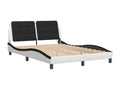 Bed frame with LED lighting, mattress not included, white and black, 120x200 cm