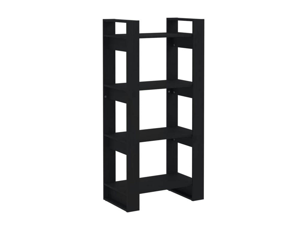 Black Bookshelf/Room Divider 60x35x125 cm Solid Wood