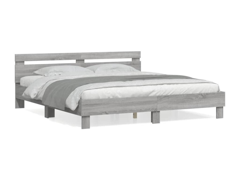 Meubiana grey bed frame with headboard, 180x200